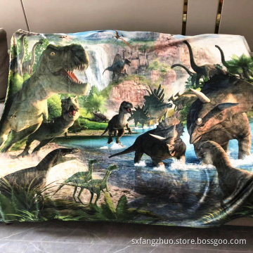 super soft warm Velvet Plush Throw Kids Boys children cute dinosaur blanket